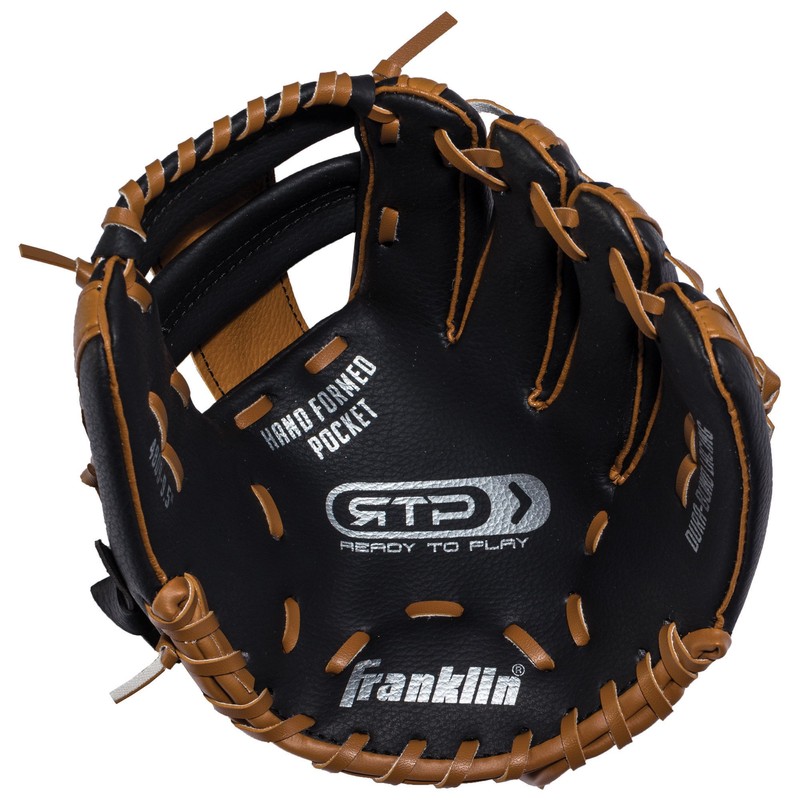 Franklin Sports RTP Teeball Performance Handschuhe (24,1 cm), Schwarz/Braun