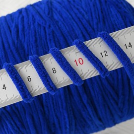 Chunky Chenille Yarn for Crocheting Soft Thick Fluffy Bulky Yarn for Hand Knitting Amigurumi Blankets Cushion Home Decor DIY Crafts (Sapphire Blue, 215 Yards)