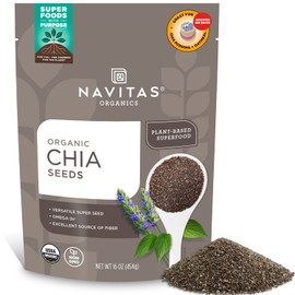Navitas Naturals Orgnica Raw Chia semillas, bolsas de 1 libra