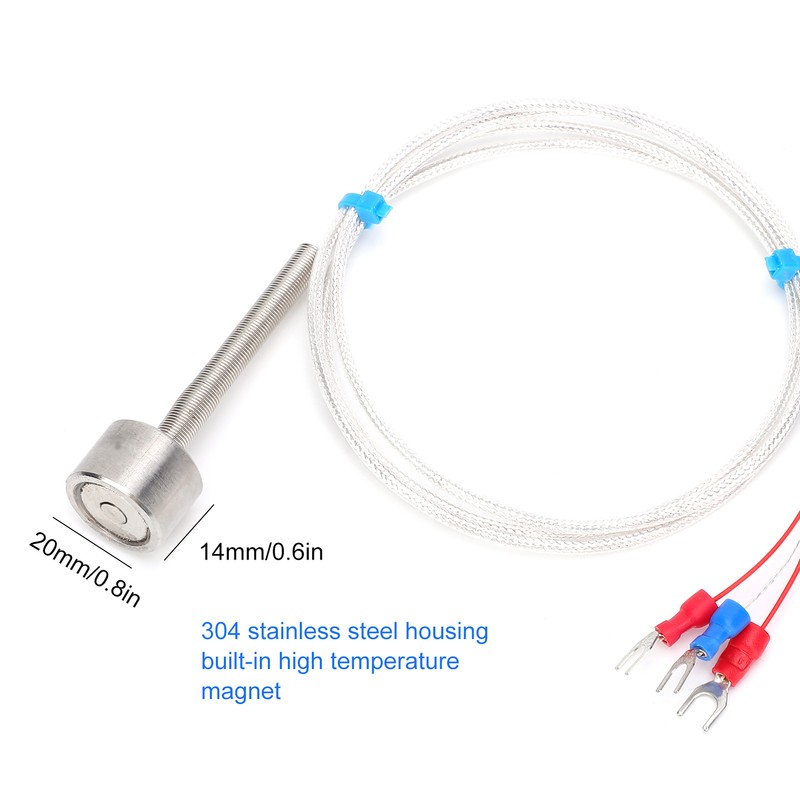 PT100 Magnetic Temperature Sensor Waterproof Adsorption Thermistor -60 to +150℃(5meters