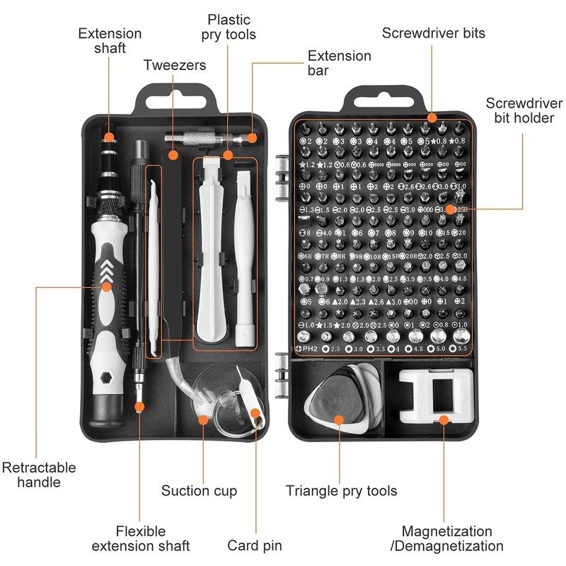 Mini Precision Mechanics Screwdriver Set, 115 in 1 Repair Tool