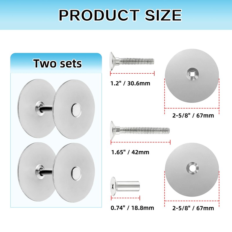 2 Set Door Hole Cover Plate 2-5/8" Deadbolt Cover Plate,