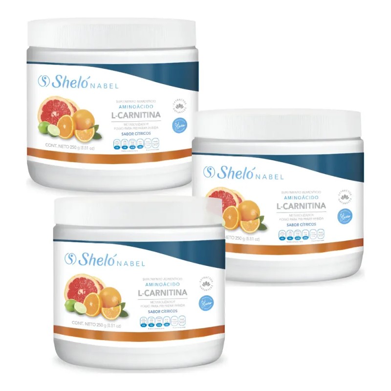 3 Pack L-carnitina / Quemador De Grasa/ Sheló Nabel +