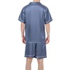 AprBean Satin Silky Men's Pajama Sets Short Sleeve Classic Sleepwear