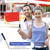 Telescopic Flag Pole, 2 Pcs 2 m Stainless Steel Handheld