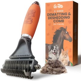 GoPets Peine con rastrillo de aseo profesional de 2 caras para gatos y perros