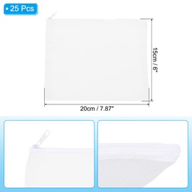 PATIKIL Sublimation Makeup Bags, 25 Pcs 7.87 x 6 Inch Canvas Heat Transfer Blank Cosmetic Bag Pouch Pencil Case for Travel DIY Crafts Gift Women, White Bags with White Zipper
