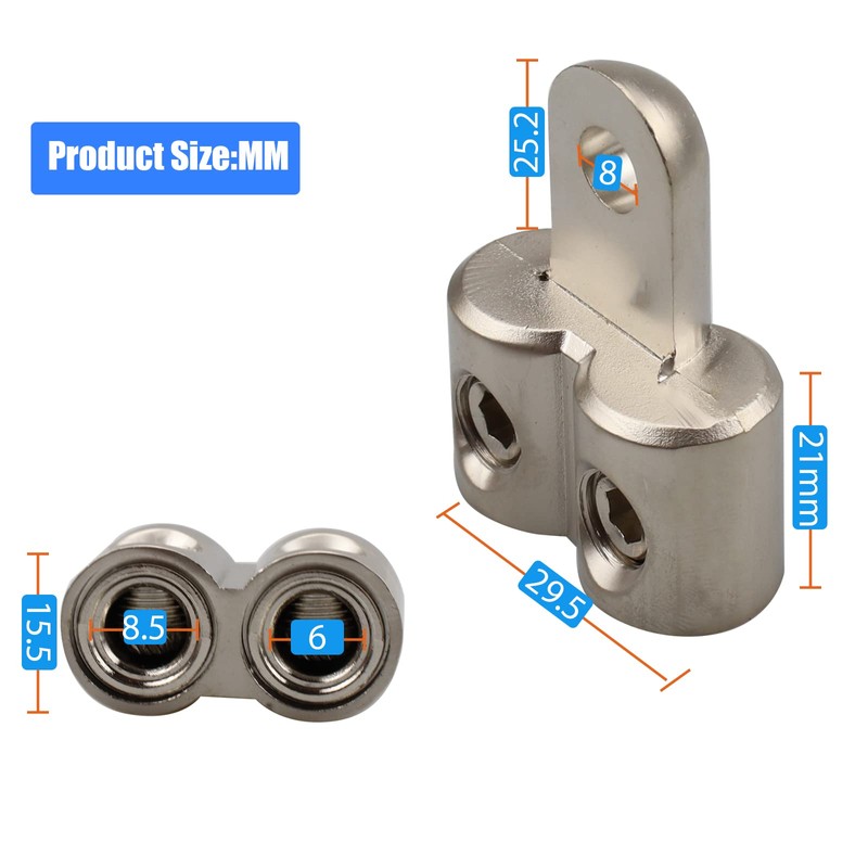 ZOOKOTO Classic Dual 4/6 Gauge Inputs to 5/16-Inch Ring Terminal