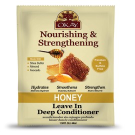 OKAY | Honey Leave In Deep Conditioner | For All Hair Types & Textures | Hydrate, Smooth & Strengthen | With Shea Butter, Almond & Avocado Oil | Free Of Parabens, Silicones, Sulfates | 1.5 Oz