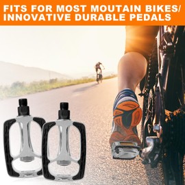 Bicycle Pedals, Bicycle Pedals, Bicycle Pedals Trekking with Reflectors, Aluminium Alloy Bicycle Pedals Set, Industrial Ball Bearings, Pedals Bicycle Non-Slip for City Bike, BMX, Road Bike