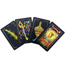 Cartas españolas, baraja original de juegos de cartas españolas, baraja de cartas, cartas de Brisca Puerto Rico cartas mexicanas (negro x 1)