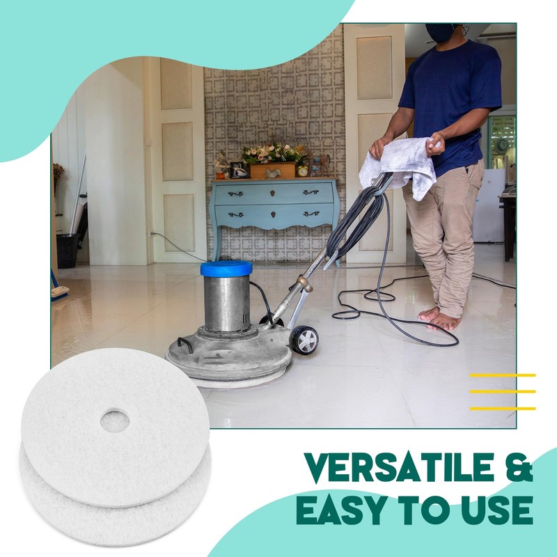Teenyyou 20" White Scrubbing Pads Commercial Cleaning Orbiter Pads-Maintenance Non