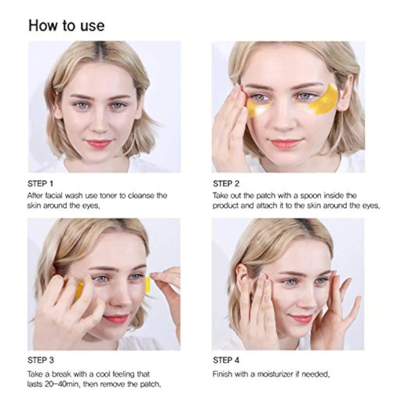 Parche Hidrogel Para Ojos Con Oro Y Baba De Caracol