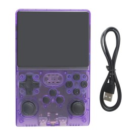 Upgraded Handheld Game Console R40S Pro 3.5 in IPS Screen 256G with 30000 Classic Games Built-in 45 Emulators, Purple Retro Game Console 3800mAh Dual Joysticks by Suifaqi