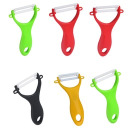 YKKJ 6 Pcs Vegetable Peeler Ceramic Cucumber Potato Aubergine Apple Pear Peeler