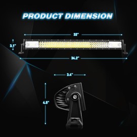 Nilight LED Light Bar 32Inch 378W Flood Spot Combo Triple Row Driving Lamp Roof Bumper Off Road LED Work Lights Pods for Van Camper Wagon Car Pickup Golf Cart ATV UTV SUV Truck Boat 4x4