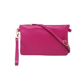 Mauro Pelletteria Ladies Mya Clutch Bag with Shoulder Strap Fuchsia, fuchsia