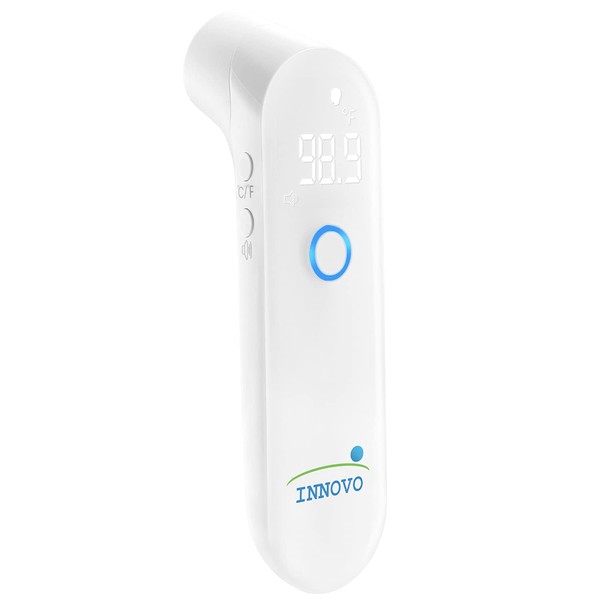 Newly Released Innovo Medical Touchless Forehead Thermometer, Non-Contact Fever Alert, Termometro Digital (Off-White), (iF100B)