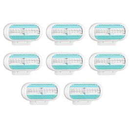 8Pcs Women's Razor Blade Refills Compatible with Gillett Venus, 3 Layer Blade Design Razor Blades,Washable Razors Blade Replacements with Extra Smooth Lubrastrip for Shaving Blades Body Hair