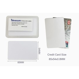 IDEASUM 20 pcs White Blank NTAG215 PVC Cards with NXP NTAG215 Chips, NFC Cards for Smart Home and Smart Office,Gaming Cards,Printable NFC Cards with Own Design