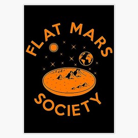 Flat Mars Society Sticker Bumper Sticker Vinyl Decal 5"