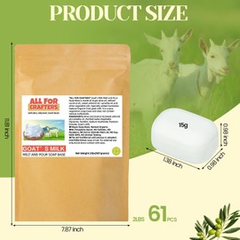 All for CRAFTERS-2LB Goat's Milk Melt and Pour Soap Base/Natural Organic,No Palm Oil,No Prorylene Glycol,No SLS or SLES, No Sulfates,No Sugar,No Alcohol.
