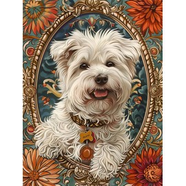 Yeerumo DIY Diamond Painting Accessories Dog Full Set, 5D Painting Diamond Painting Pictures Animal Crystal Embroidery Cross Stitch Home Bedroom Office Wall Decoration 30 x 40 cm