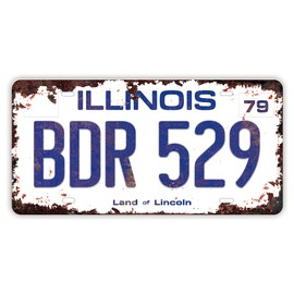 Panguru Blues Brothers Prop Replica Metal Stamped License Plate, Vintage Distressed Style, 12x6 Inch