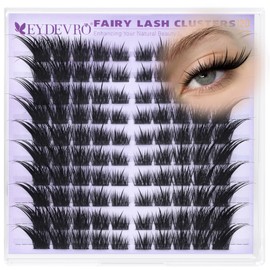 EYDEVRO Fairy Lash Clusters Wispy Eyelash Clusters Volume Lash Clusters with Spikes LC Curvature Fox Eye Cat Eye Lashes Manga Lashes 120 Pcs Reusable Cluster Eyelash Extensions Individual Lashes