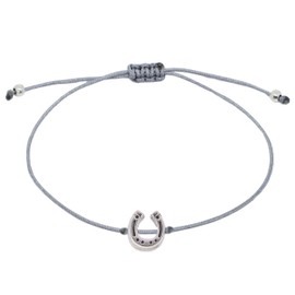Selfmade Jewelry Horseshoe Bracelet Women's Silver (Adjustable up to 21 cm) Lucky Charm Bracelet for Women and Girls in Grey Includes Gift Box, Metal, No Gemstone