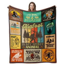 Ebmdsia Bigfoot Gifts, Sasquatch Gifts, Big Foot Sasquatch Gifts, Gifts for Bigfoot Lovers, Bigfoot Gifts for Men Women, Birthday Gifts for Sasquatch Lovers, Big Foot Gifts Throw Blanket 60"X50"