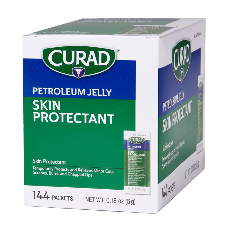 Curad Petroleum Jelly Skin Protectant, 5-g Foil Packet, 0.18-oz, 144