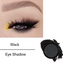 Single Matte Eyeshadow,Pressed Fine Powder Eyeshadow,High Pigment Longwear Single Black Eye Make up for Day&Night, Use Wet & Dry, All Skin Tone, Mineral Oil Free, Vegan & Cruelty Free (Black)