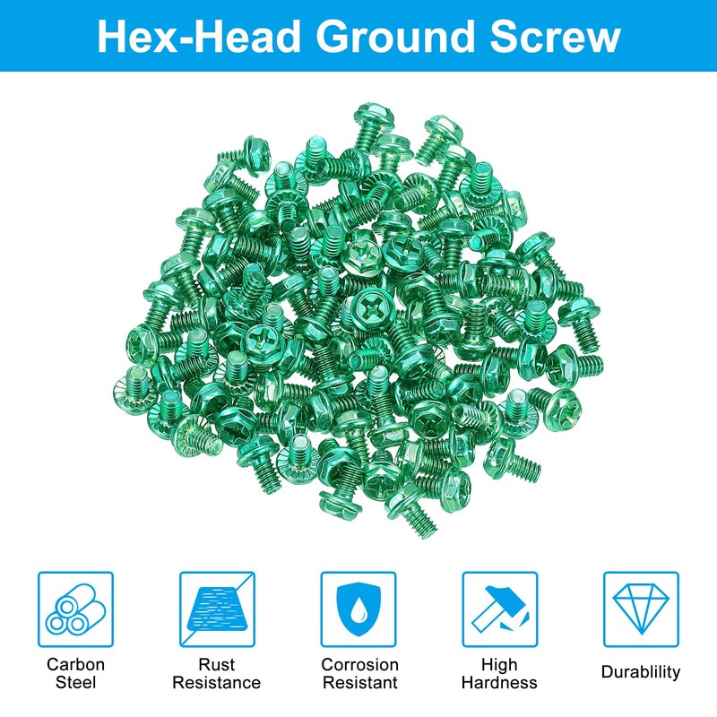 PATIKIL 8-32 x 1/4 Inch Thread Ground Screws, 100 Pack