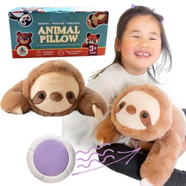Sloth Sensory Weighted Vibrating Pillow, Pressure Activated for Kids Adults, Plush Minky Soft Size: 11 by 20 inches Pillow Animal, Calming Therapy for Focus and Balance for Gift Birthday