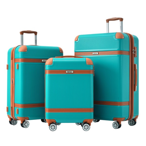 Merax Hardside Rugged Travel Suitcase Luggage with 8 Spinner Wheels,