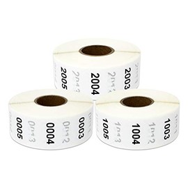 3000 Labels - 0001 to 3000 Consecutive Number Sticker Bundle for Inventory Counting Warehouse Quatlity Control (1 inch, Round - 3 Rolls)