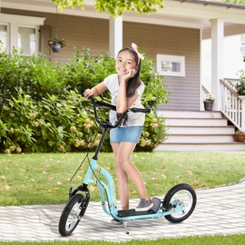 Youth Scooter with Dual Brakes, Adjustable Height & 12" Inflatable Wheel - for Kids Age 5+