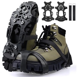 Shoe Spikes Ice Shoe Claws Ice Spikes Shoe Claws Non-Slip Shoe Spikes for Walking, Jogging, Climbing and Hiking, Sole Hiking Walking Hiking Walking Winter, Snow Grip Cleats Over Shoe (L)