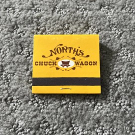 Vintage Matchbook North's Chuck Wagon Buffet Dining Oregon Washington Idaho