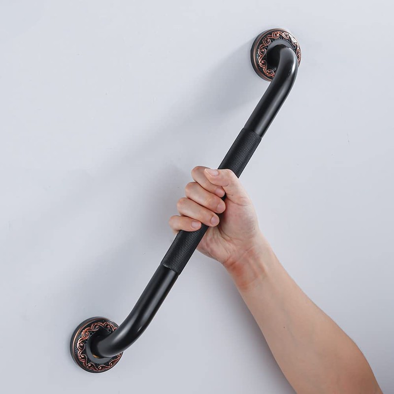700Brass 16-Inch Grab Bar Featuring Anti-Slip Handrail, Solid Brass, Oil