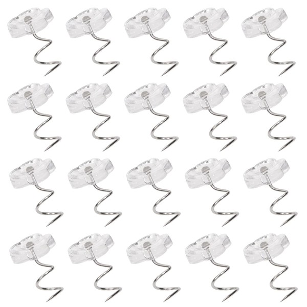 Mini Skater 30 Pack Twist Pins with Small Box Transparent Metal Rose Heads Shape Screw Headliner Hold Upholstery Bedskirts Fixed Blankets Car Slip Couch Furniture Covers in Place