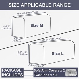 Couch Sofa Arm Chair Covers Set of 2 Polyester Stretch Arm Rest Covers for Sofa Recliner Chair Arm Covers Protectors with Twist Pins (Green,M)