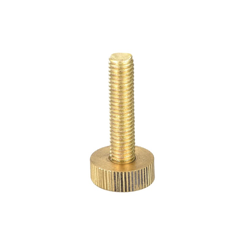 sourcing map Knurled Thumb Screws, M8x35mm Flat Brass Bolts Grip
