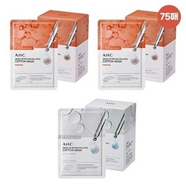 AHC pure cotton mask pack 75 sheets set: 50 firming sheets + 25 brightening sheets / AHC 순면 마스크 팩 75매 세트 퍼밍 50매+브라이트닝 25매