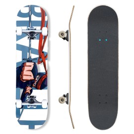 Complete Pro Skateboard by Braille for Girls, Boys, Kids Youth, Adult, Teens, Beginners - Fully Assembled with Poster & Stickers (Kids 7.25, Ninja Punch)