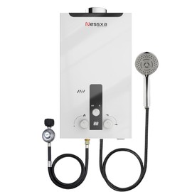 Tankless Water Heater Propane with Digital Display, 3.66 GPM 14L Portable Instant Hot Gas Water Heater with Overheating Protection for Indoor and Camping,85300 BTU