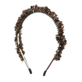 DaCee Designs Accessories Colored Shell Headband for Women and Girls- Brown