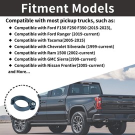 Tailgate Lock Anti-Theft Compatible with Ford F150 F250 F350 Ranger, Truck Tailgate Lock with Anti-Slip Rubber Pads Compatible with Tacoma(2005-2015), Anti Theft Locking Devices 6061 Aluminum Alloy