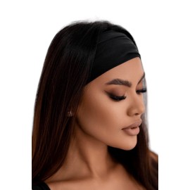 Bodya Headband Women's Wide Elastic Soft Hair Band Headband Banda Nero Black